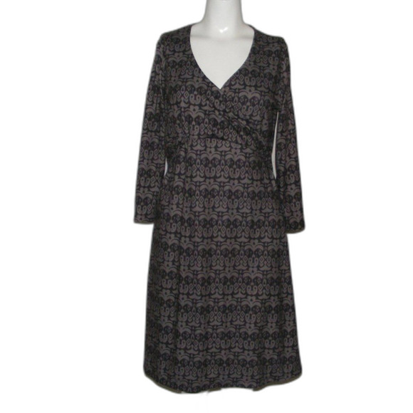 PrAna Dress, M, Black/gray Jersey print, Surplice V-neck, Recycled material - Picture 8 of 13